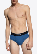 Tom Ford Logo Waistband Briefs Blue T4LC11040 0-434