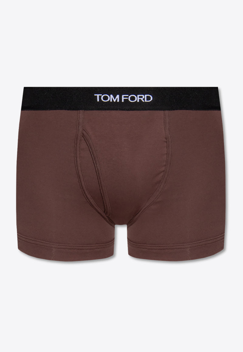 Tom Ford Logo Waistband Boxers Brown T4LC31040 0-206