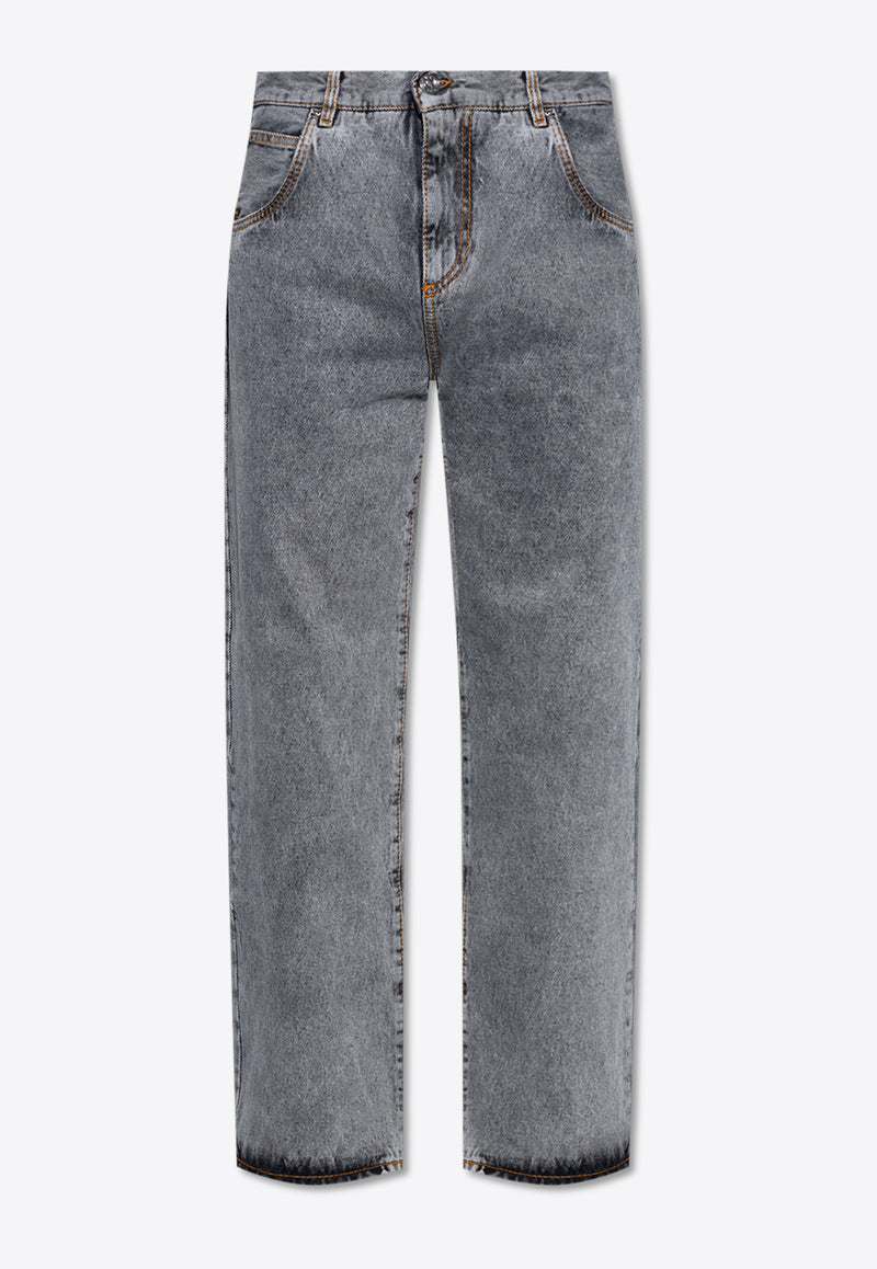 Etro Washed Straight Jeans Gray U1W806 9651-2