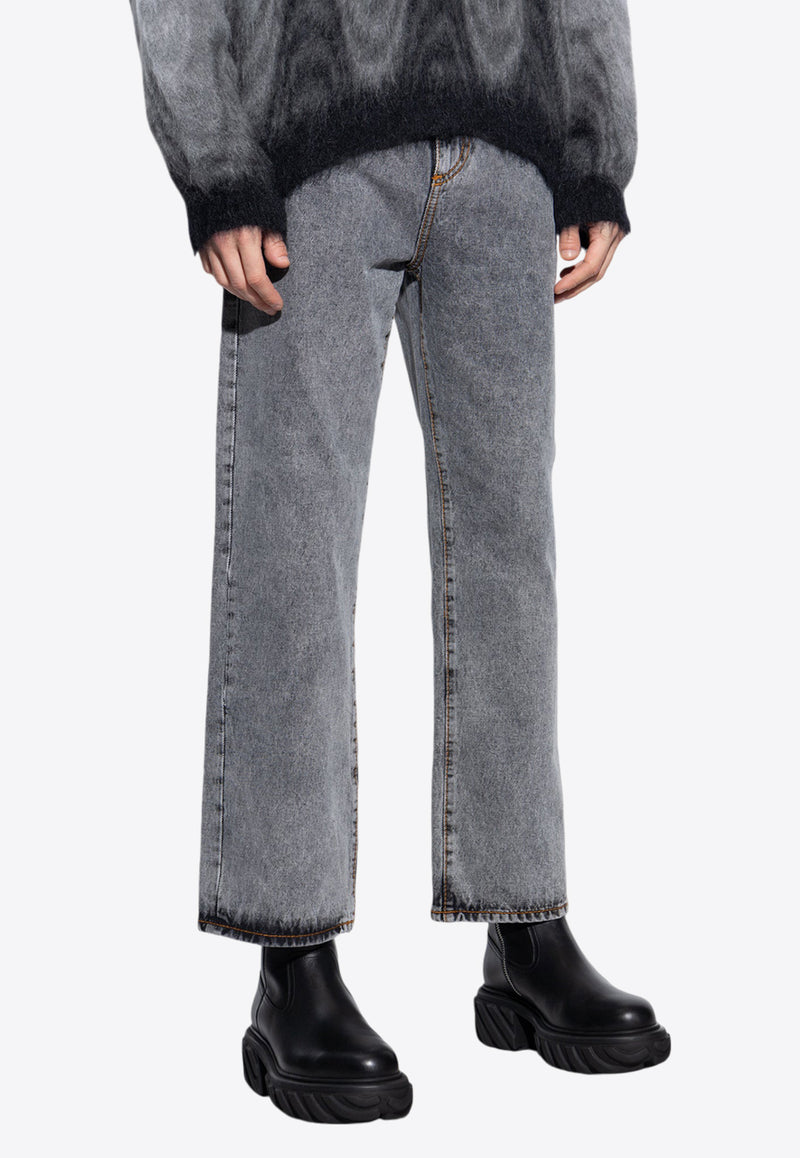 Etro Washed Straight Jeans Gray U1W806 9651-2