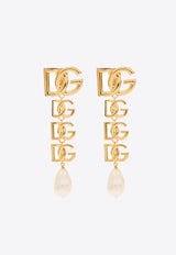 Dolce & Gabbana DG Logo Pearl Earrings Gold WEN6P5 W1111-ZOO00