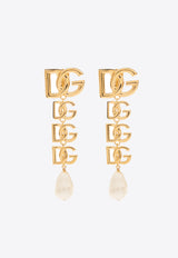 Dolce & Gabbana DG Logo Pearl Earrings Gold WEN6P5 W1111-ZOO00