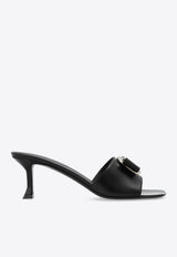 Salvatore Ferragamo Zelie 55 Vara Plate Leather Sandals Black 01H171 ZELIE 768714-NERO