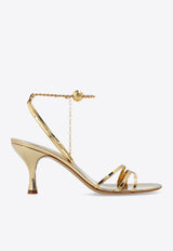 Salvatore Ferragamo Dennis 70 Metallic Leather Sandals Gold 01H441 DENISE 70 770563-GOLD LUX