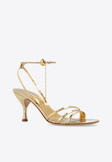 Salvatore Ferragamo Dennis 70 Metallic Leather Sandals Gold 01H441 DENISE 70 770563-GOLD LUX