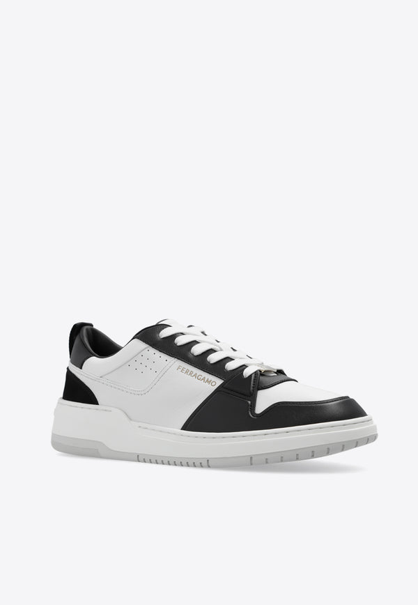 Salvatore Ferragamo Dennis Leather Sneakers White 022376 DENNIS 770882-NERO