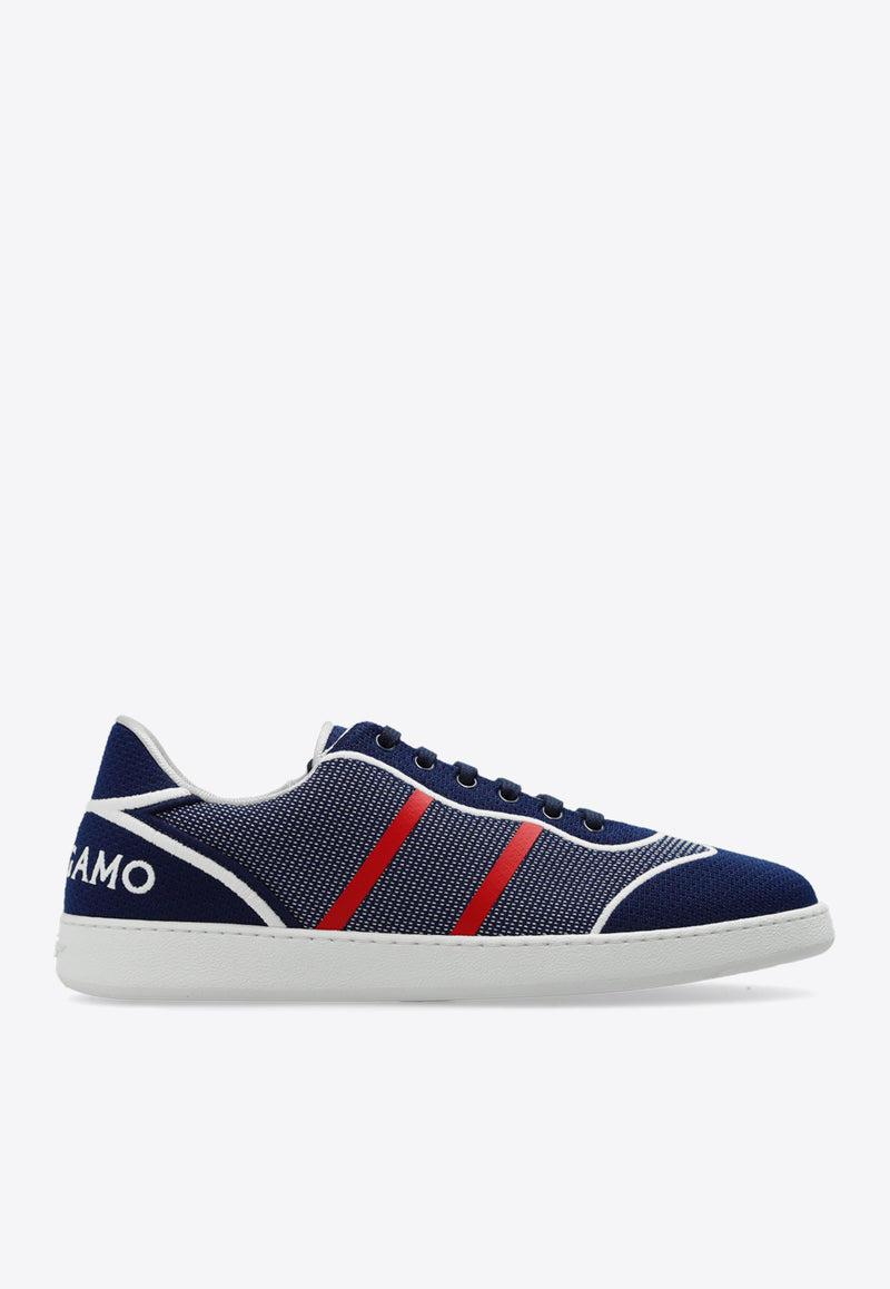 Salvatore Ferragamo Dedalo Logo Paneled Sneakers Navy 022463 DEDALO 769343-MIDNIGHT