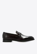 Salvatore Ferragamo Finley Gancini Leather Loafers Dark Brown 021666 FINLEY 763347-HICKORY