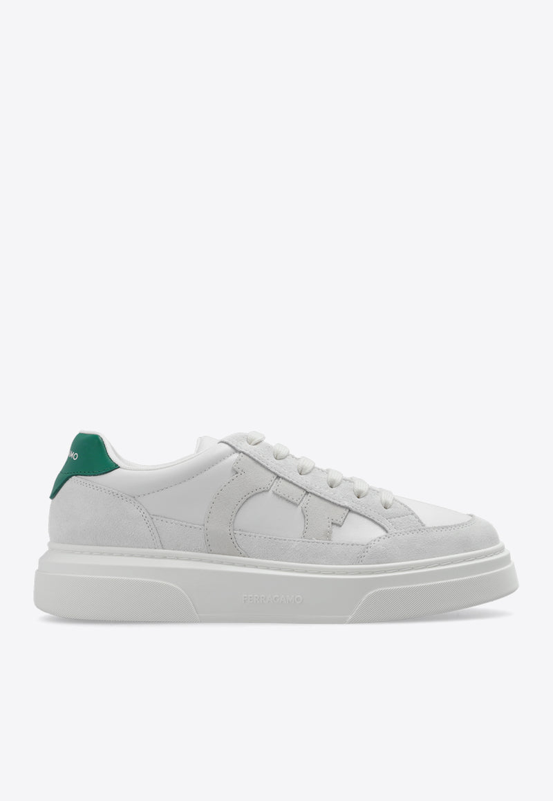 Salvatore Ferragamo Cassina Leather and Suede Sneakers White 023588 CASSINA GANC 769881-BIANCO OTTICO