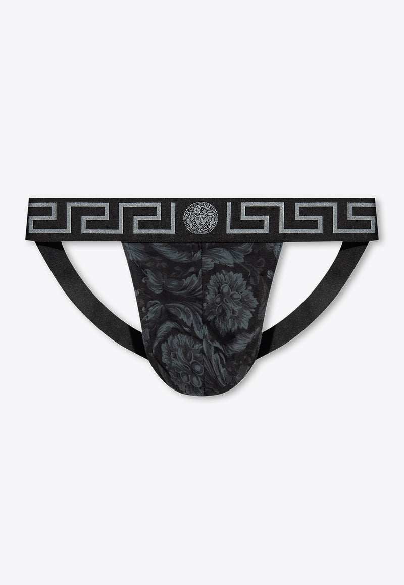 Versace Signature Barocco Jockstrap Black 1001382 1A00515-5B050