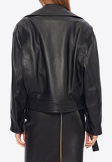 Versace Zipped Leather Jacket Black 1010545 1A10118-1B000