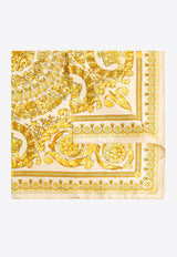 Versace Barocco Print Silk Square Scarf Yellow 1001600 1A04577-5K410