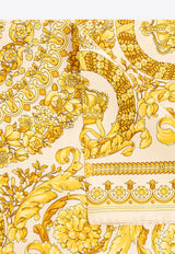 Versace Barocco Print Silk Square Scarf Yellow 1001600 1A04577-5K410