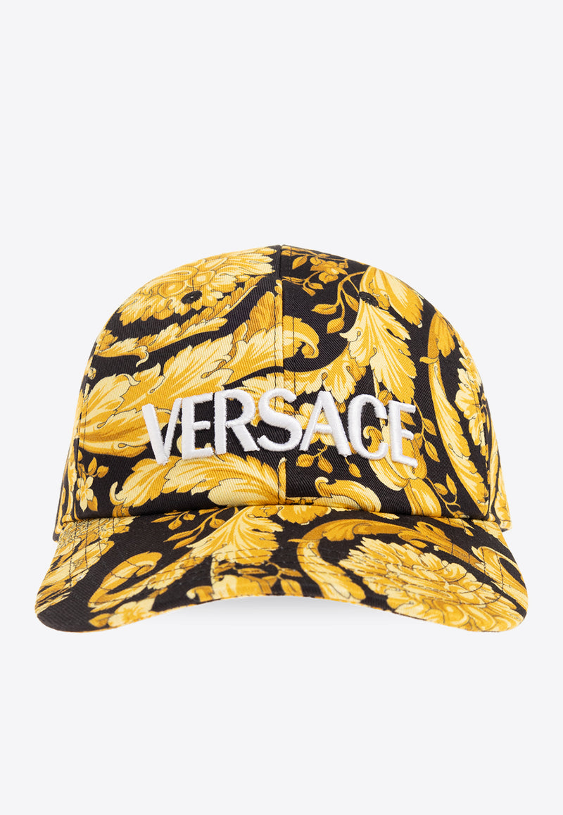 Versace Barocco Print Baseball Cap Yellow 1012701 1A01281-5BB80