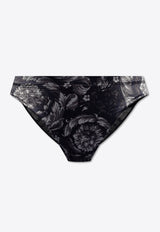 Versace Barocco Print Bikini Bottoms Black 1012771 1A09498-5BC10