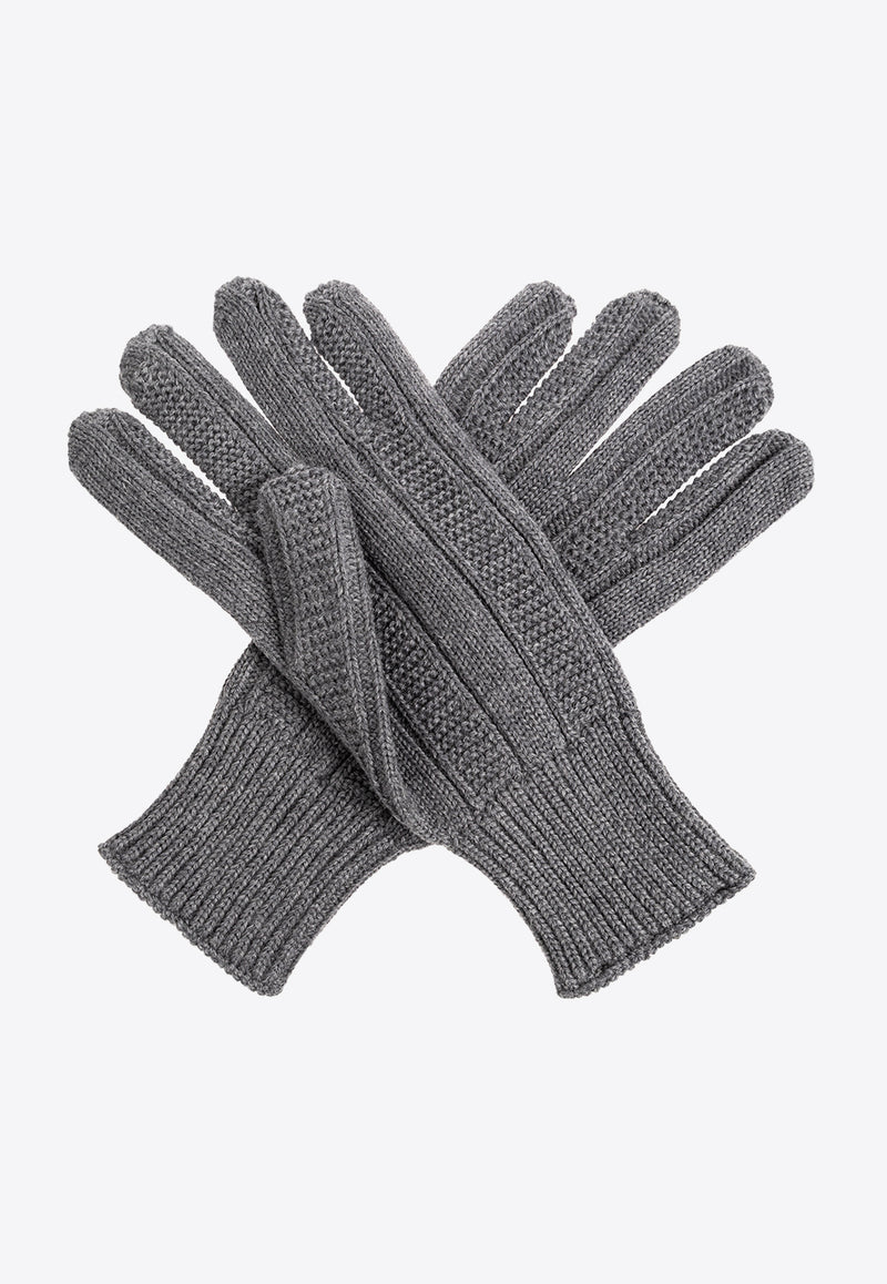 Versace Medusa Plaque Wool Gloves Gray 1014178 1A09351-1E510