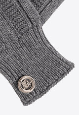 Versace Medusa Plaque Wool Gloves Gray 1014178 1A09351-1E510