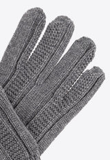 Versace Medusa Plaque Wool Gloves Gray 1014178 1A09351-1E510