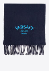 Versace Milano Stamp Wool Scarf Navy 1013625 1A09993-2UQ50