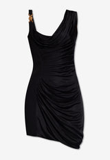 Versace Medusa 95 Ruched Mini Dress Black 1014126 1A00572-1B000
