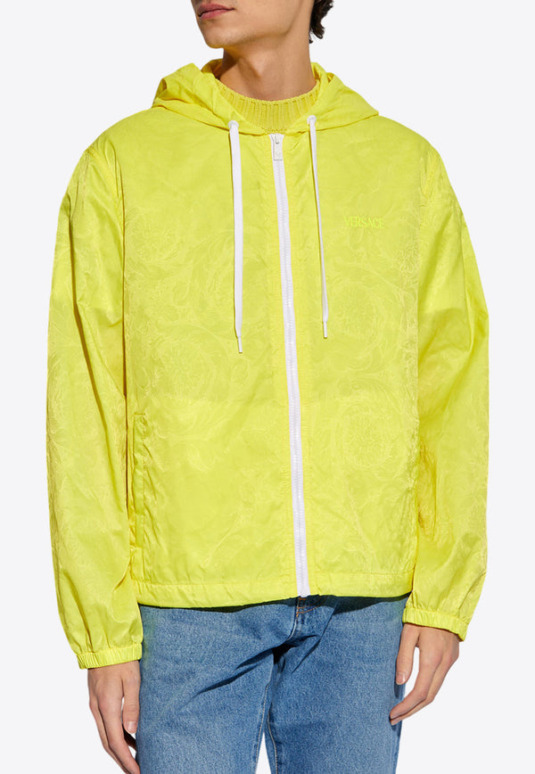 Versace Barocco Jacquard Windbreaker Jacket Yellow 1013935 1A09788-1Y960