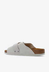 Birkenstock Kyoto Suede Slides Cream 1024526 0-ANTIQUE WHITE