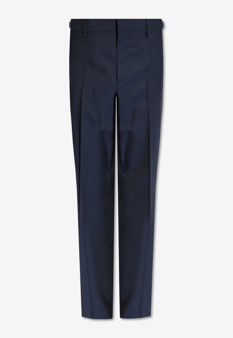 Versace Tailored Pleated Wool Pants Navy 1014057 1A07454-1U720