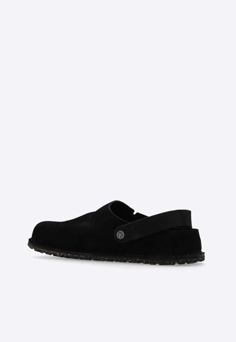 Birkenstock Lutry Premium Suede Clogs Black 1025323 0-BLACK