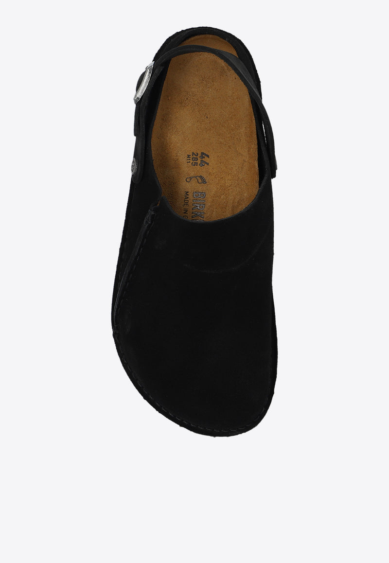 Birkenstock Lutry Premium Suede Clogs Black 1025323 0-BLACK