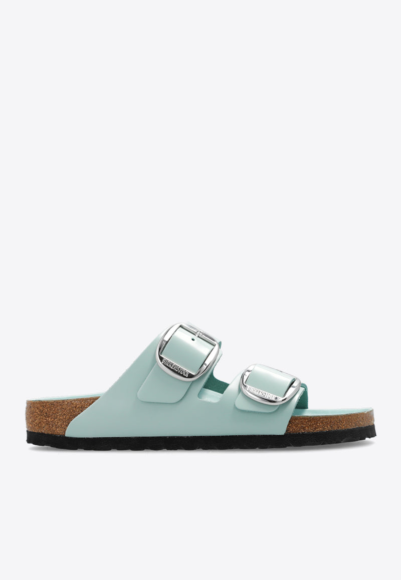 Birkenstock Arizona Big-Buckle Leather Slides Green 1026495 0-HIGH SHINE SURF GREEN