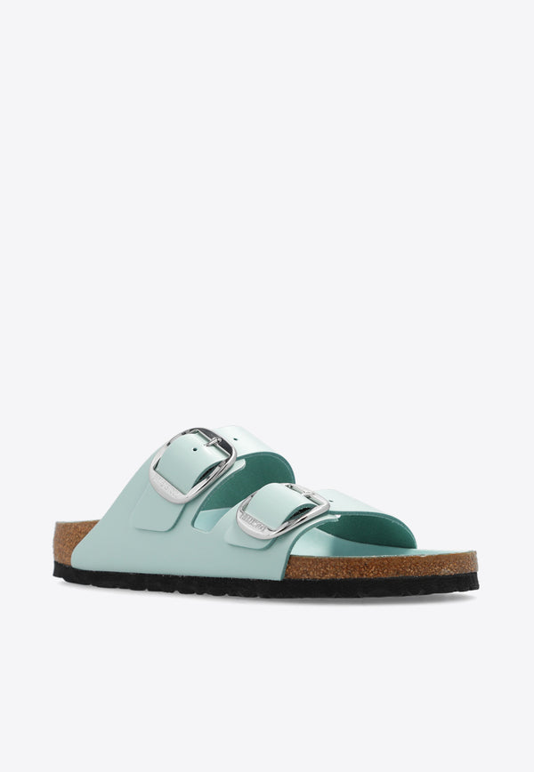 Birkenstock Arizona Big-Buckle Leather Slides Green 1026495 0-HIGH SHINE SURF GREEN