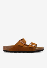 Birkenstock Arizona Suede Buckled-Straps Slides  Brown 1027162 0-MINK