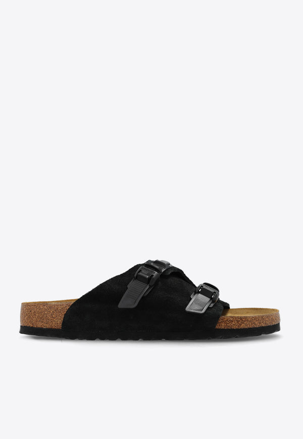 Birkenstock Zurich Double-Strap Suede Slides Black 1026763 0-BLACK