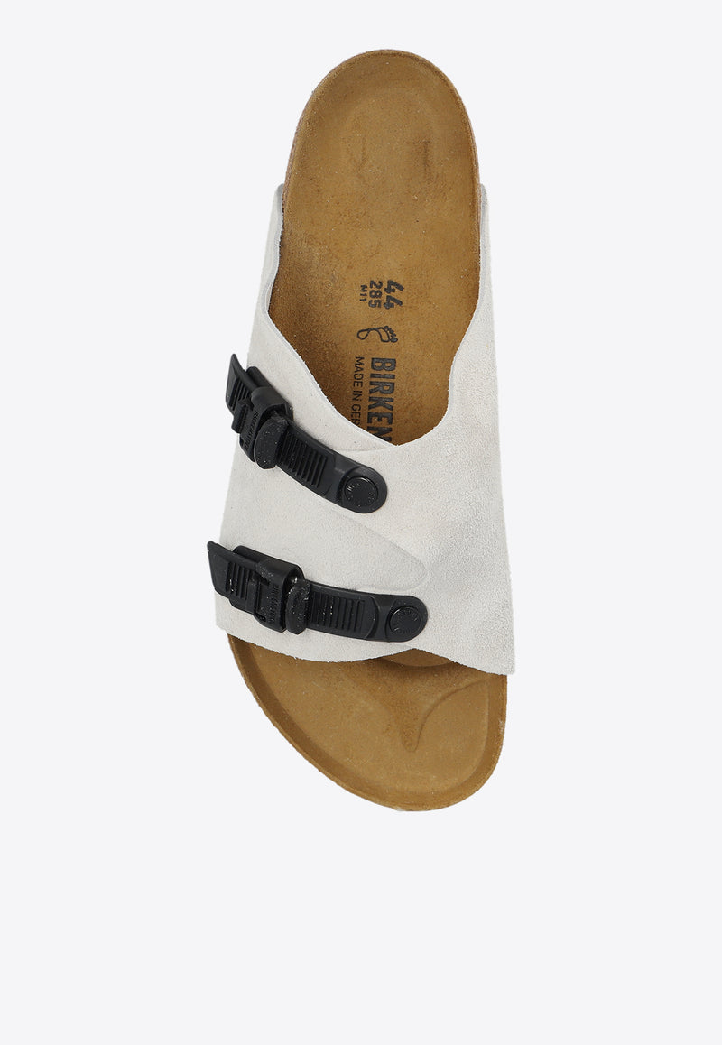 Birkenstock Zurich Tech Double-Strap Suede Slides Cream 1026773 0-ANTIQUE WHITE