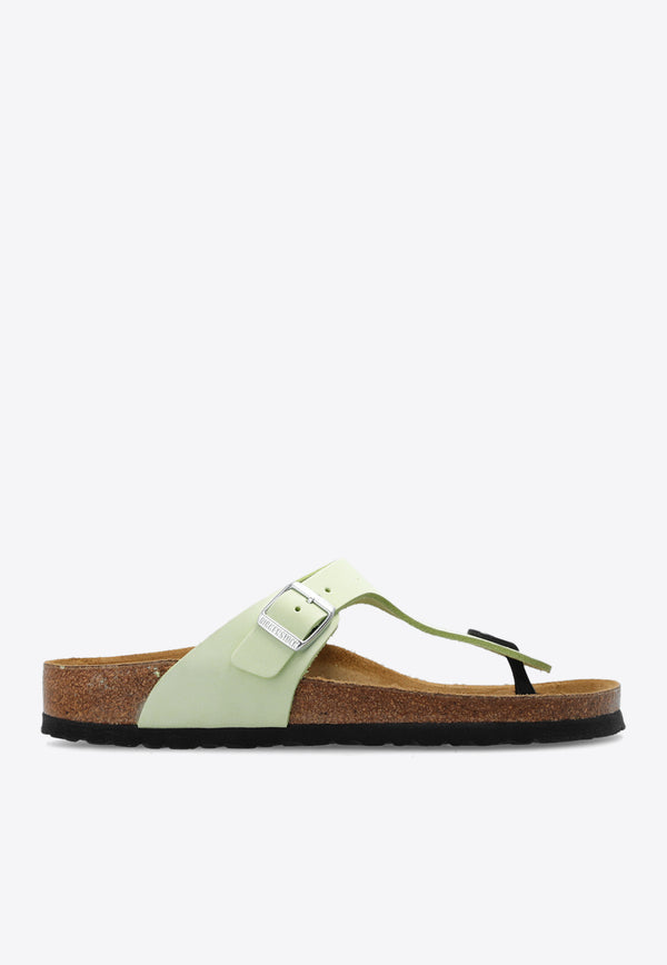 Birkenstock Gizeh Leather Thong Sandals Green 1026562 0-FADED LIME