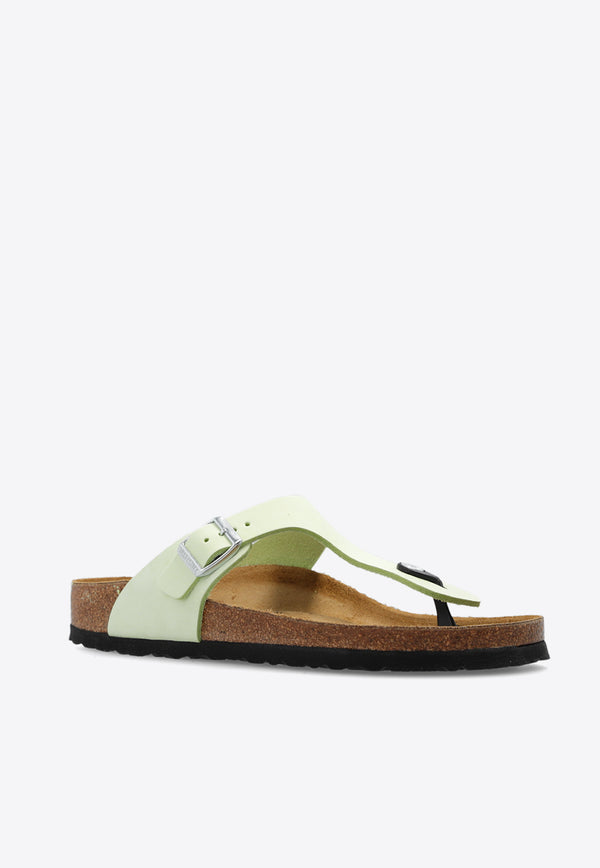 Birkenstock Gizeh Leather Thong Sandals Green 1026562 0-FADED LIME