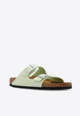 Birkenstock Arizona Double-Buckle Leather Slides Green 1026710 0-FADED LIME