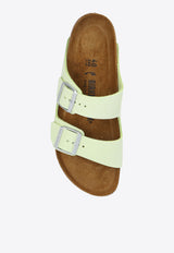 Birkenstock Arizona Double-Buckle Leather Slides Green 1026710 0-FADED LIME