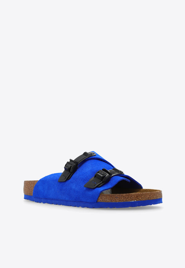 Birkenstock Zurich Tech Double-Strap Suede Slides Blue 1026800 0-ULTRA BLUE