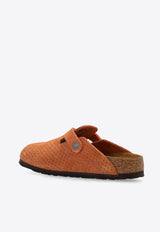 Birkenstock Boston Perforated Suede Mules Orange 1027118 0-BURNT ORANGE