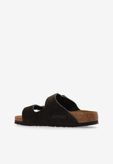 Birkenstock Arizona Leather Buckled-Straps Slides  Brown 1027083 0-MOCCA