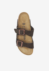 Birkenstock Arizona Leather Buckled-Straps Slides  Brown 1027083 0-MOCCA