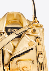 Moschino Mini Leather Biker Shoulder Bag Gold 2417 A7480 8011-1615