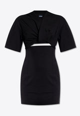 Jacquemus Bahia Twisted Cut-Out Mini Dress Black 241DR088 2003-990