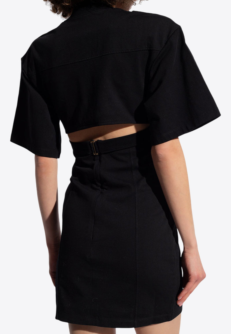 Jacquemus Bahia Twisted Cut-Out Mini Dress Black 241DR088 2003-990