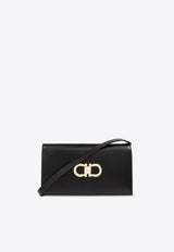 Salvatore Ferragamo Mini Double Gancini Leather Crossbody Bag Black 218357 MINIB G FLAT 771676-NERO