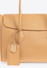 Salvatore Ferragamo Large East-West Calf Leather Tote Bag Beige 218343 CLASSIC M 770538-LIGHT CAMEL