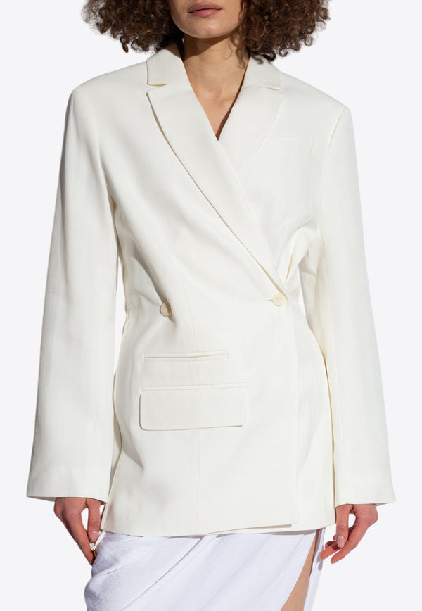 Jacquemus Tibau Double-Breasted Blazer White 231JA022 1359-100