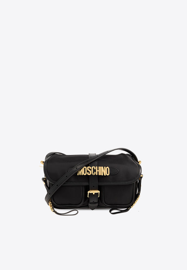 Moschino Logo Lettering Shoulder Bag Black 2417 B7423 8202-3555