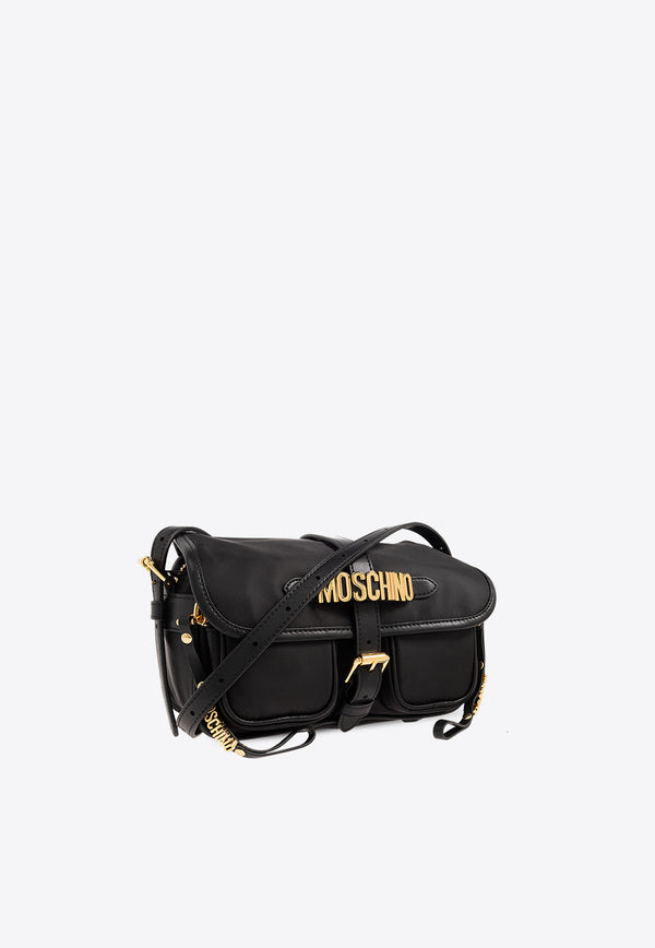 Moschino Logo Lettering Shoulder Bag Black 2417 B7423 8202-3555